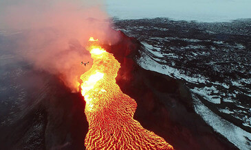 Watch Two Quadcopters Broadcast Live TV Footage — Inside an Active Volcano